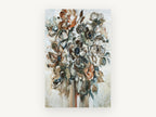 Rust and Slate Bouquet, floral canvas wall art print, front view
