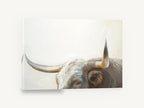 Longhorn Gaze, longhorn bull portrait painting, animal canvas wall art print ready to hang