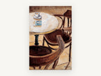 Café Table Trio, kitchen canvas wall art print, front view