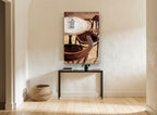 Café Table Trio kitchen canvas print on the wall of a hallway