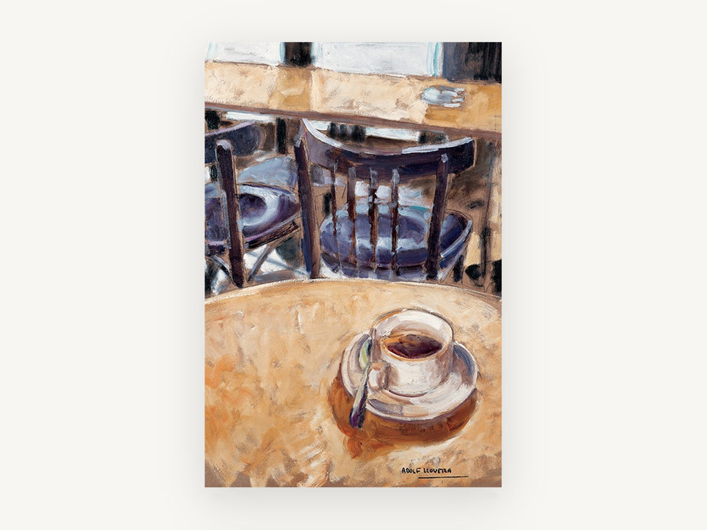 Café Table Morning, kitchen canvas wall art print, front view