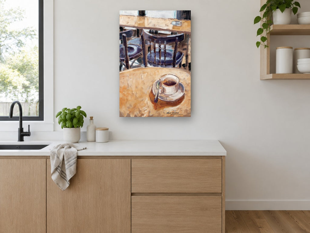 Café Table Morning kitchen canvas print on the wall of a kitchen