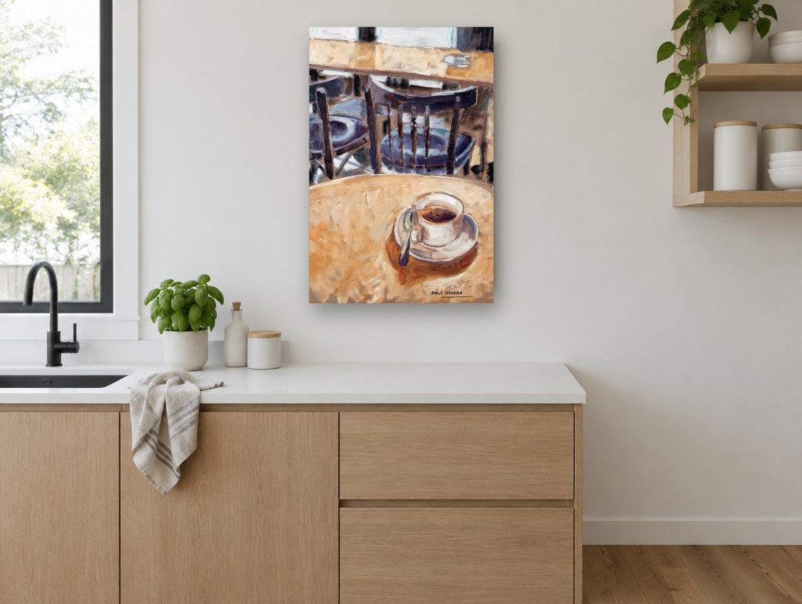 Café Table Morning kitchen canvas print on the wall of a kitchen