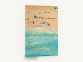 Sand and Swimmers Above, aerial beach swimmers seascape painting, coastal canvas wall art print ready to hang