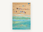 Sand and Swimmers Above, coastal canvas wall art print, front view
