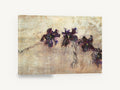 Violet Orchid Drift, dark purple orchids abstract painting, floral canvas wall art print ready to hang