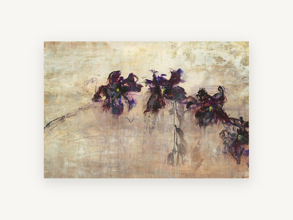 Violet Orchid Drift, floral canvas wall art print, front view