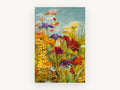 Garden Merriment, floral canvas wall art print, front view