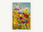 Garden Merriment, floral canvas wall art print, front view