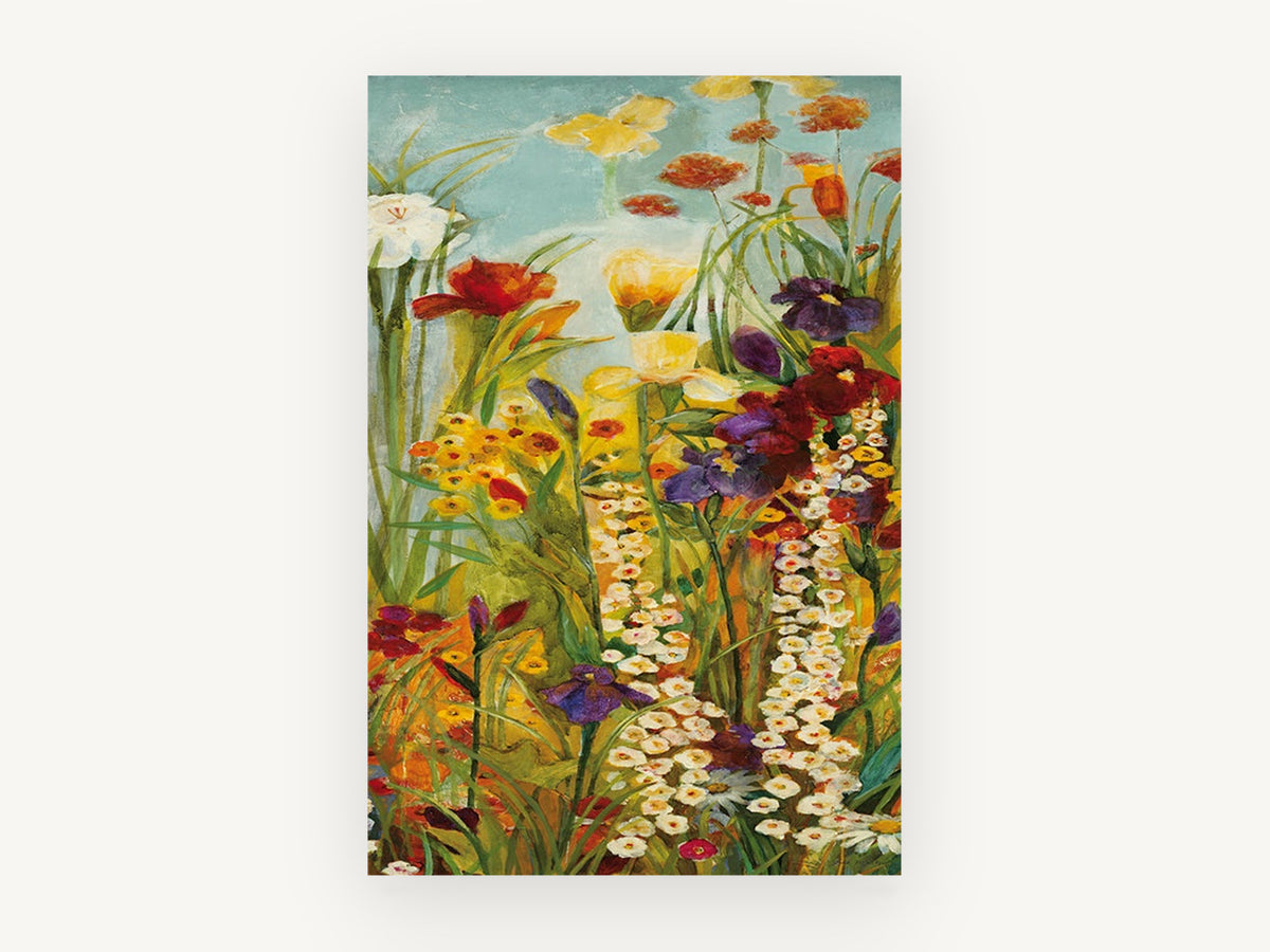 Garden Chorus, floral canvas wall art print, front view