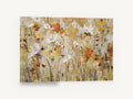 Golden Meadow Drift, yellow orange wildflower meadow painting, floral canvas wall art print ready to hang