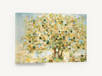 Circle Leaf Tree, abstract tree circles earth tones, floral canvas wall art print ready to hang