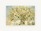 Circle Leaf Tree, floral canvas wall art print, front view