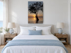 Tree at Dusk Tide landscape canvas print on the wall of a bedroom