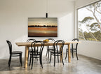Copper Lake Silhouettes landscape canvas print on the wall of a dining room