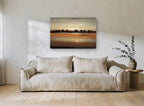 Copper Lake Silhouettes landscape canvas print on the wall of a living room