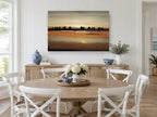 Copper Lake Silhouettes landscape canvas print on the wall of a Hamptons dining room