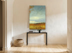 Amber Field Horizon landscape canvas print on the wall of a hallway