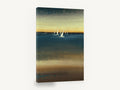 Sails at Dusk, sailboats at dusk abstract seascape, coastal canvas wall art print ready to hang