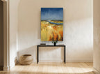 Amber Marsh River landscape canvas print on the wall of a hallway