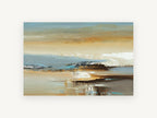 Dusk Shoreline Haze, abstract shoreline landscape in earth tones, landscape canvas wall art print, front view