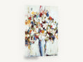 Jubilant Bouquet, abstract bouquet in vase contemporary floral, floral canvas wall art print ready to hang