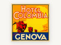 Colombia Ships of Genova, vintage canvas wall art print, front view