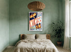 Wings Epic Of The Air vintage canvas print on the wall of a bedroom
