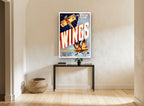 Wings Epic Of The Air vintage canvas print on the wall of a hallway