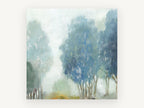 Blue Mist Grove, floral canvas wall art print, front view