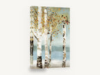 Birch Grove Autumn Haze, autumn birch trees textured landscape, floral canvas wall art print ready to hang