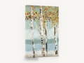 Autumn Birch Reflections, autumn birch trees landscape painting, floral canvas wall art print ready to hang