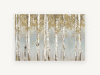 Golden Birch Haze, floral canvas wall art print, front view