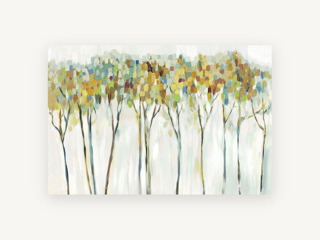 Dappled Canopy Row, floral canvas wall art print, front view