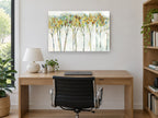 Dappled Canopy Row floral canvas print on the wall of a study