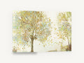 Golden Leaf Fall, golden autumn tree leaves landscape, floral canvas wall art print ready to hang