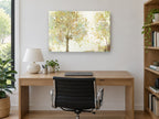 Golden Leaf Fall floral canvas print on the wall of a study