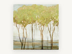 Gilded Green Grove, floral canvas wall art print, front view