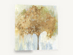 Gilded Canopy, gold leaf autumn tree abstract, floral canvas wall art print ready to hang