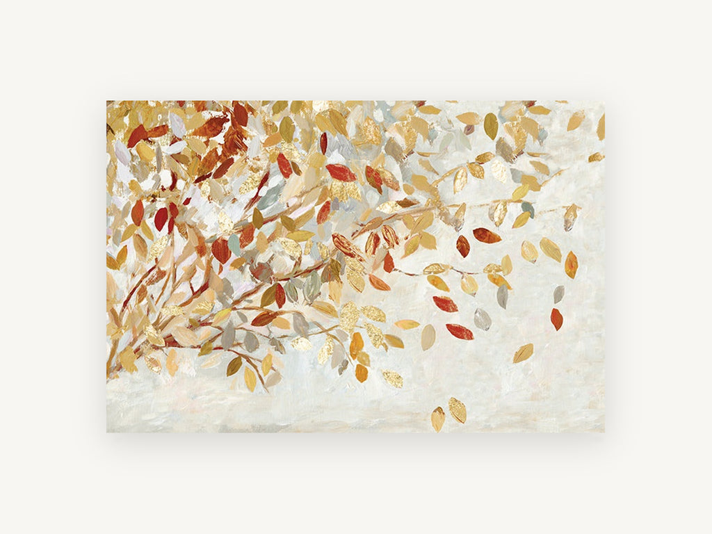 Autumn Leaves Adrift, floral canvas wall art print, front view