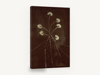 Cocoa Dusk Wildflowers, cream flowers on dark brown botanical, floral canvas wall art print ready to hang