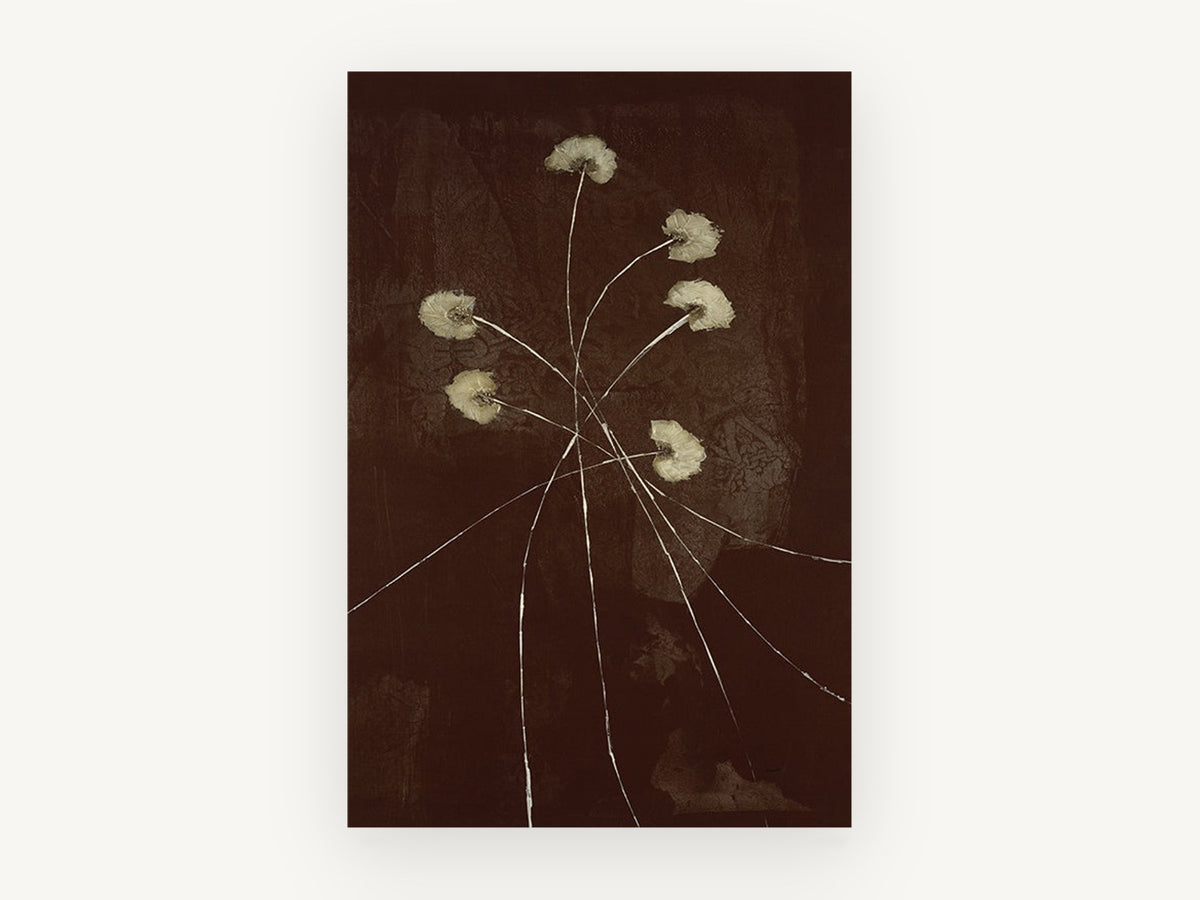 Cocoa Dusk Wildflowers, floral canvas wall art print, front view
