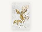Gilded Pea Blossom Stem, floral canvas wall art print, front view