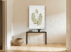 Flowering Fern Study floral canvas print on the wall of a hallway