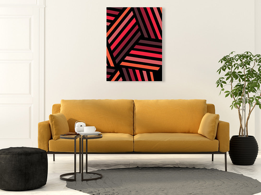 Red Monochrome Patterns IV Wall Art Print on the wall
