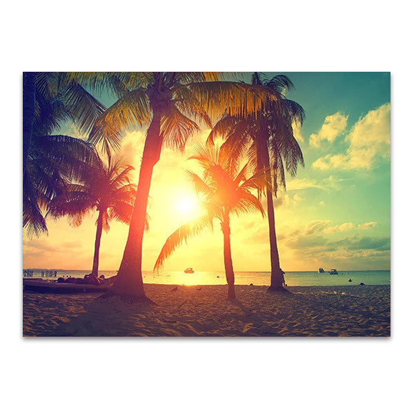 Palm Trees Sunset Wall Art Print