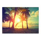 Palm Trees Sunset Wall Art Print