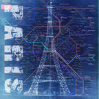 Paris Blue Wall Art Print