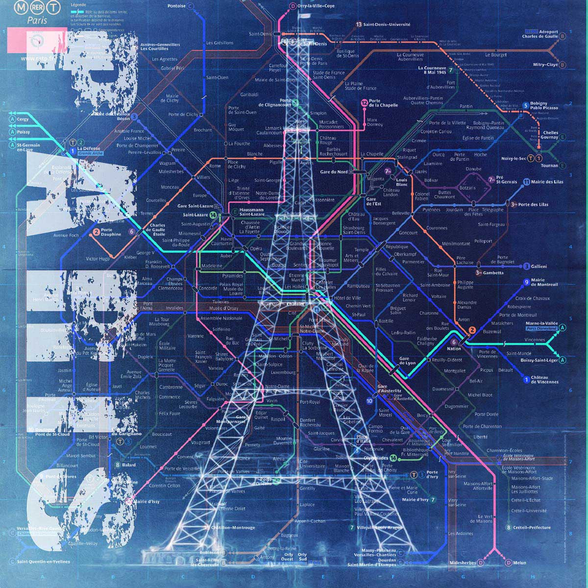 Paris Blue Wall Art Print