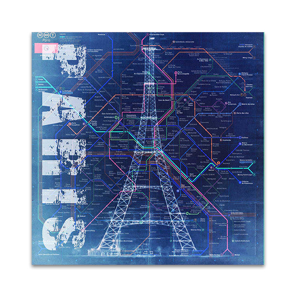 Paris Blue Wall Art Print